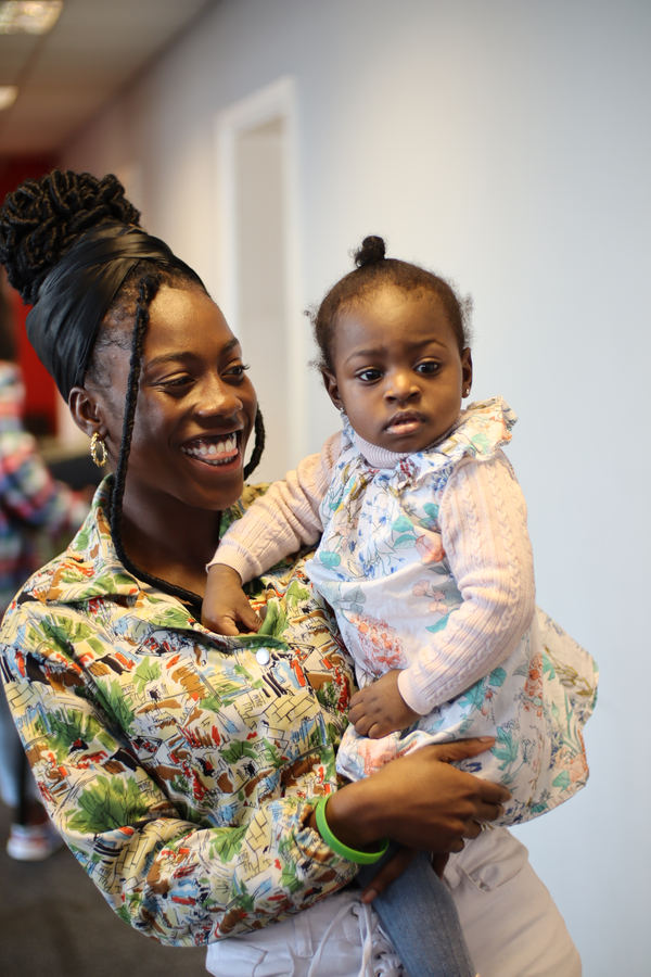 A mother and her daughter at church